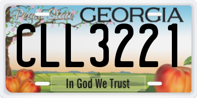 GA license plate CLL3221