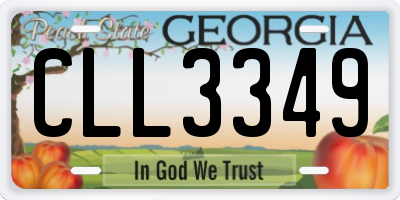 GA license plate CLL3349