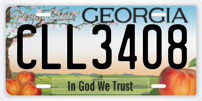 GA license plate CLL3408
