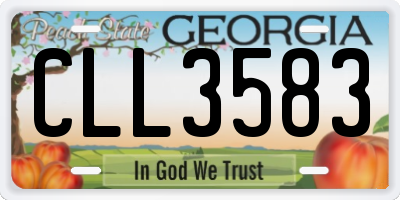 GA license plate CLL3583