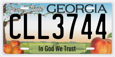 GA license plate CLL3744