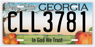 GA license plate CLL3781