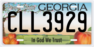 GA license plate CLL3929