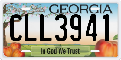 GA license plate CLL3941