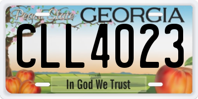 GA license plate CLL4023
