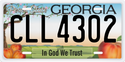 GA license plate CLL4302