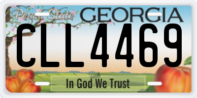GA license plate CLL4469