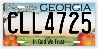 GA license plate CLL4725