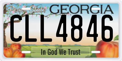GA license plate CLL4846