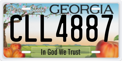 GA license plate CLL4887