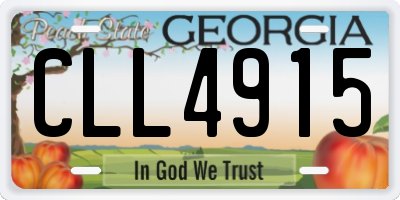 GA license plate CLL4915