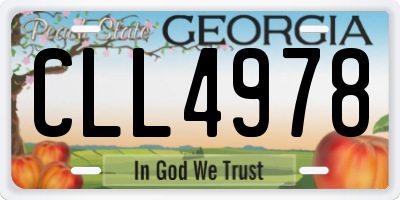 GA license plate CLL4978
