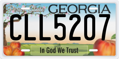 GA license plate CLL5207