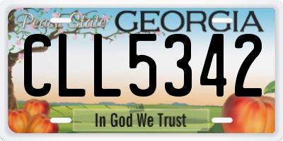 GA license plate CLL5342