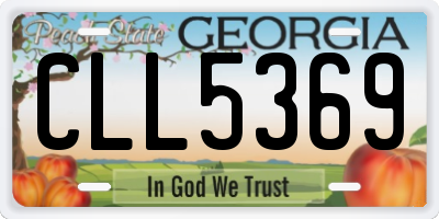 GA license plate CLL5369