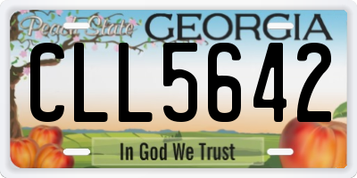 GA license plate CLL5642