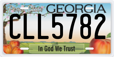 GA license plate CLL5782