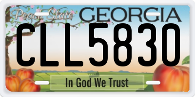 GA license plate CLL5830