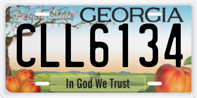 GA license plate CLL6134