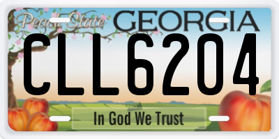 GA license plate CLL6204