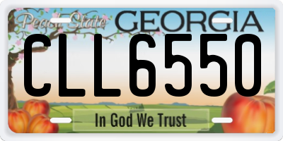 GA license plate CLL6550