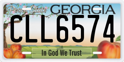 GA license plate CLL6574