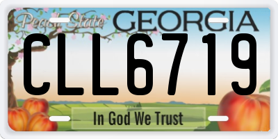 GA license plate CLL6719