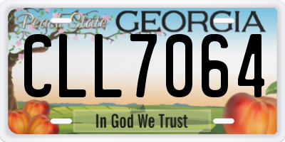 GA license plate CLL7064