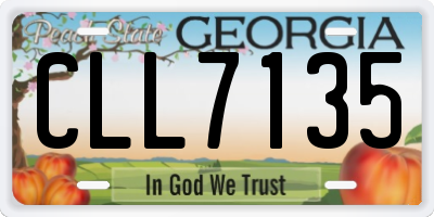 GA license plate CLL7135