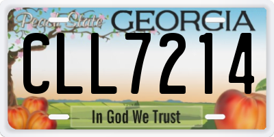 GA license plate CLL7214