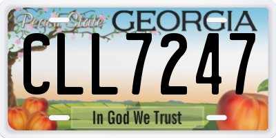 GA license plate CLL7247