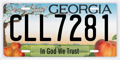 GA license plate CLL7281
