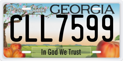 GA license plate CLL7599