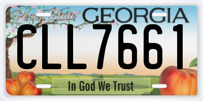 GA license plate CLL7661