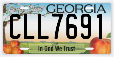 GA license plate CLL7691