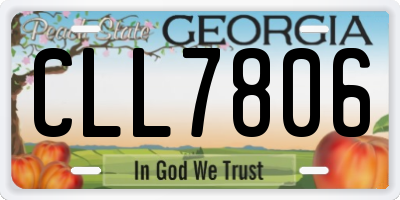 GA license plate CLL7806