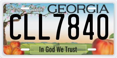 GA license plate CLL7840