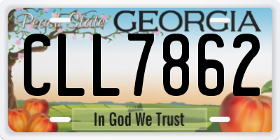 GA license plate CLL7862