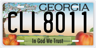 GA license plate CLL8011
