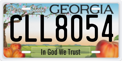 GA license plate CLL8054