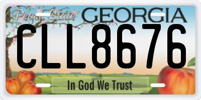 GA license plate CLL8676