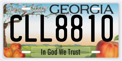 GA license plate CLL8810