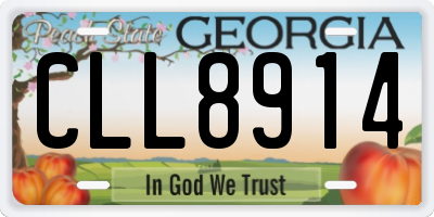 GA license plate CLL8914