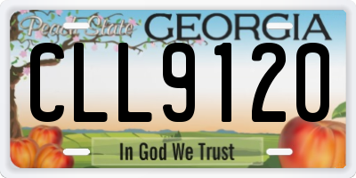 GA license plate CLL9120