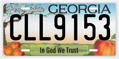 GA license plate CLL9153