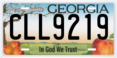 GA license plate CLL9219
