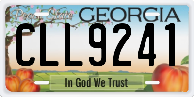 GA license plate CLL9241