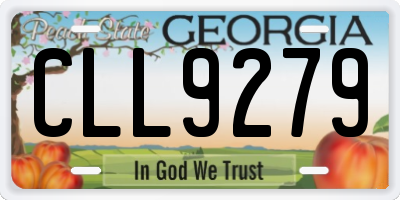 GA license plate CLL9279