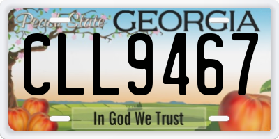 GA license plate CLL9467