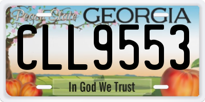 GA license plate CLL9553